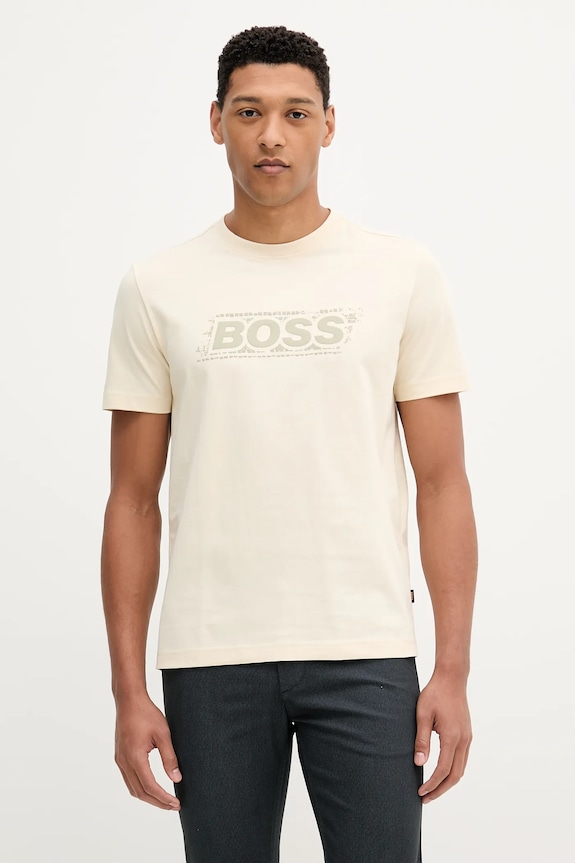 BOSS Orange pamut póló pamut bézs 50546381