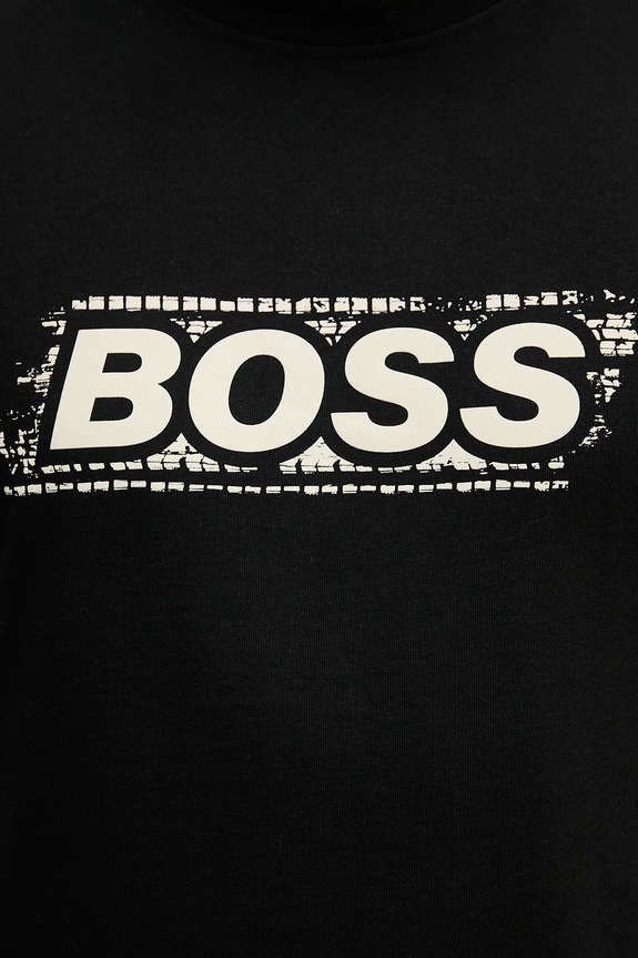 Bavlnené tričko BOSS Orange Te_Wheel 50546381 čierna