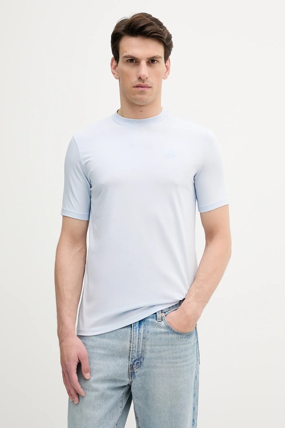 Karl Lagerfeld t-shirt z elastanem niebieski 553221.755750