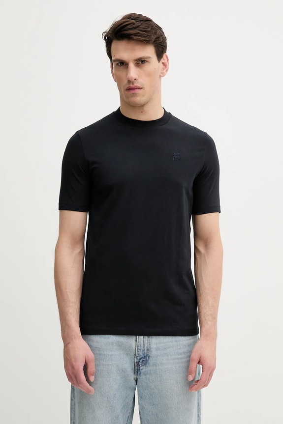 Karl Lagerfeld t-shirt z elastanem granatowy 553221.755750