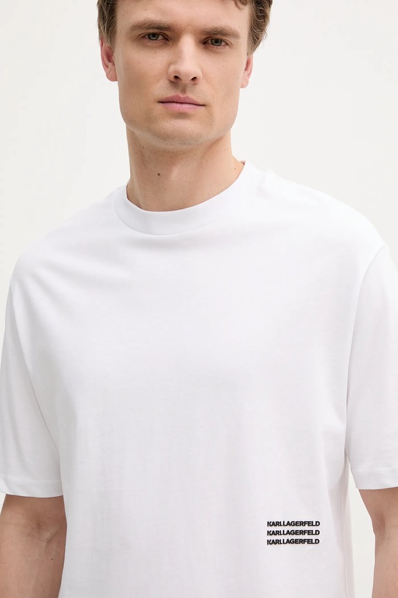 Karl Lagerfeld t-shirt bawełniany biały 553225.755151