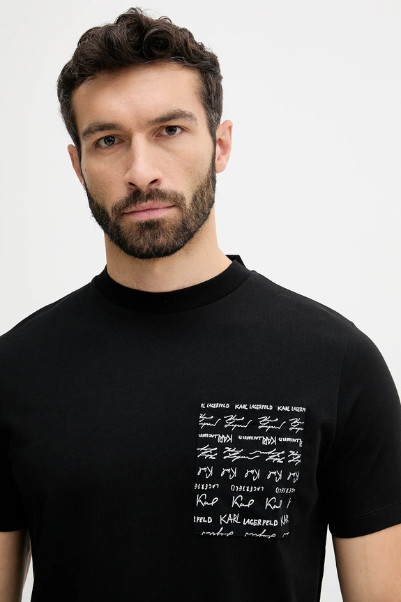 Karl Lagerfeld t-shirt bawełniany czarny 553225.755041