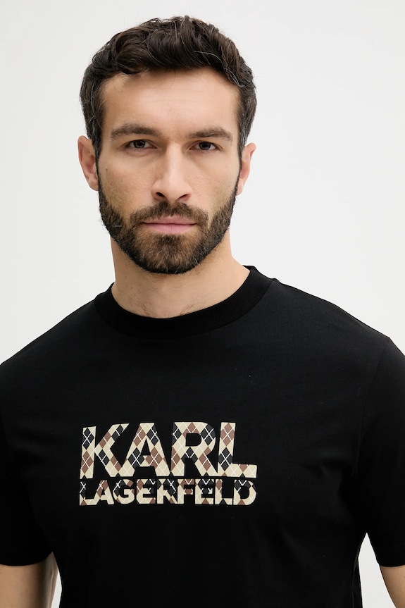 Bavlnené tričko Karl Lagerfeld čierna 553225.755036