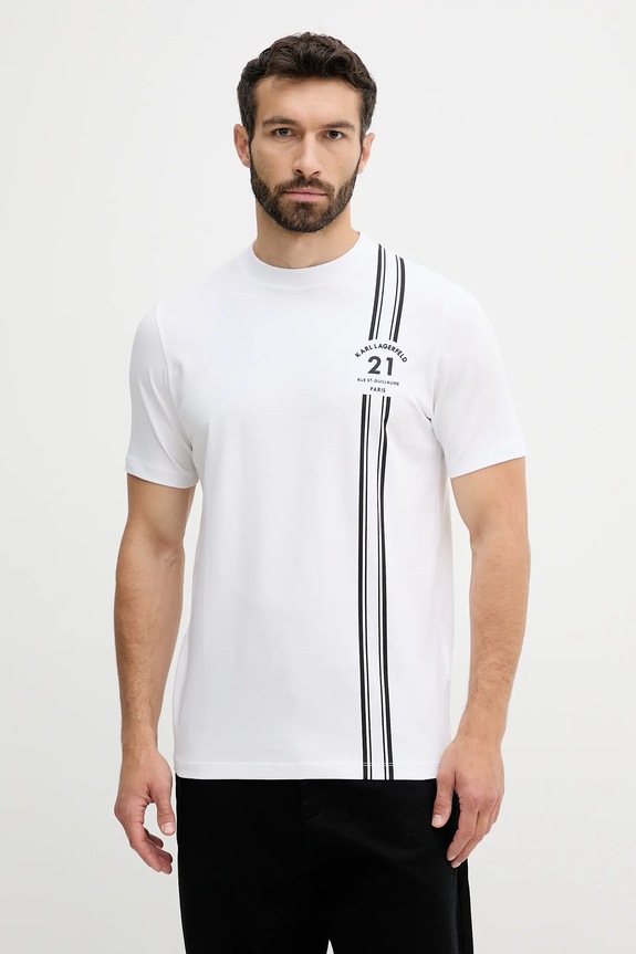 Μπλουζάκι Karl Lagerfeld κανονικό λευκό 553235.755050