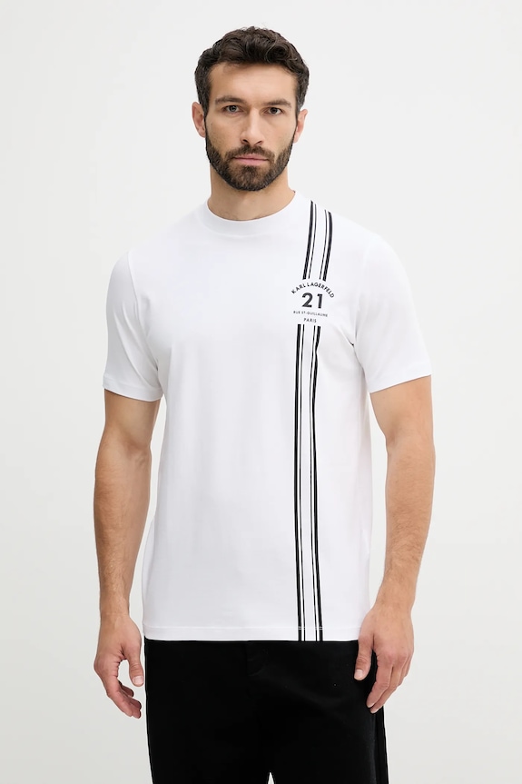 Μπλουζάκι Karl Lagerfeld κανονικό λευκό 553235.755050