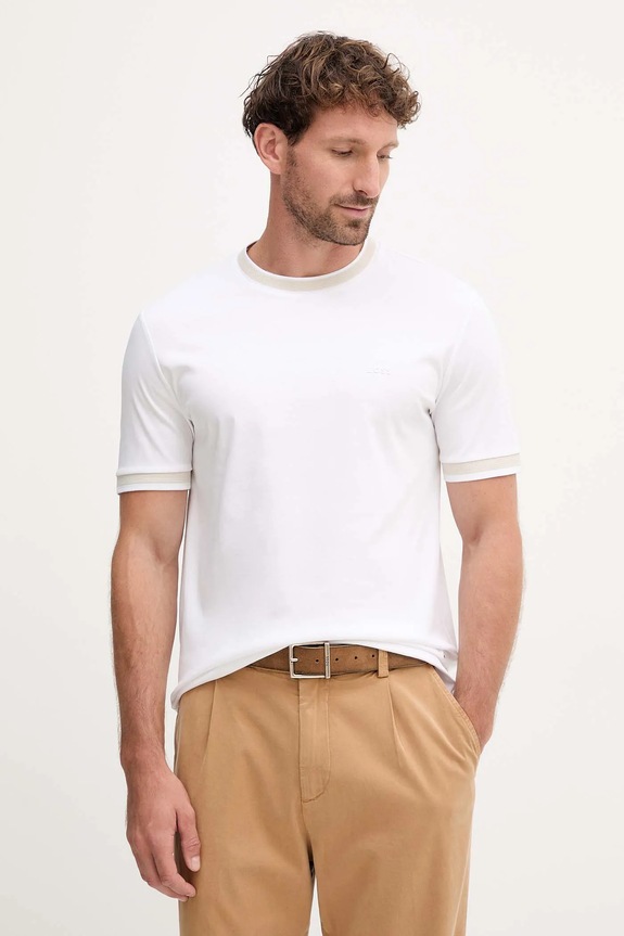 BOSS t-shirt in cotone H-Tessler 200 slim bianco 50543858