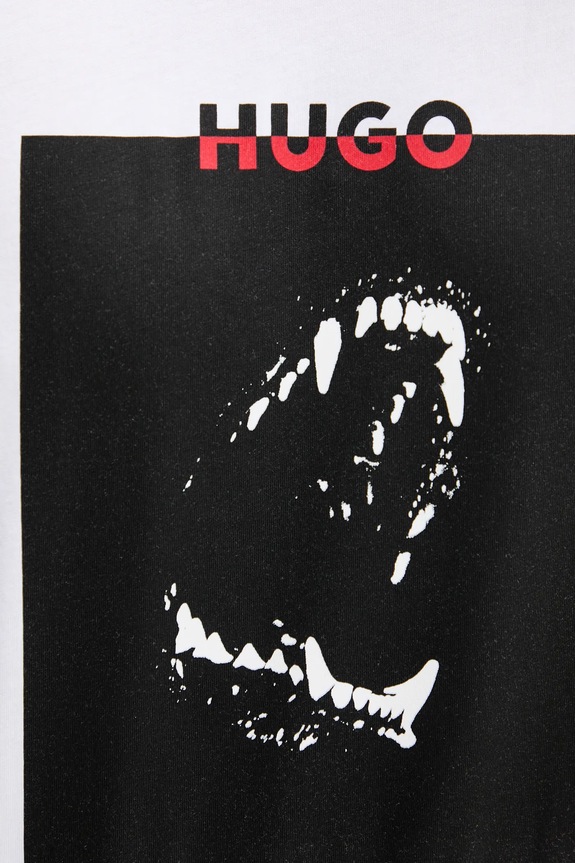 Bavlnené tričko HUGO Dobero 50542734 biela
