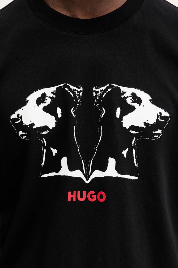 Bavlnené tričko HUGO Dobero 50542734 čierna