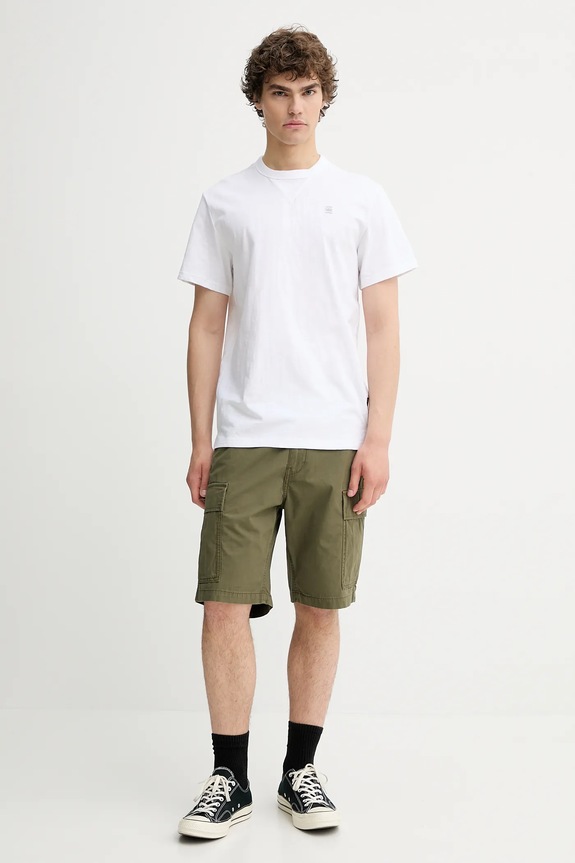 G-Star t-shirt bawełniany D24449.B255 biały AW25