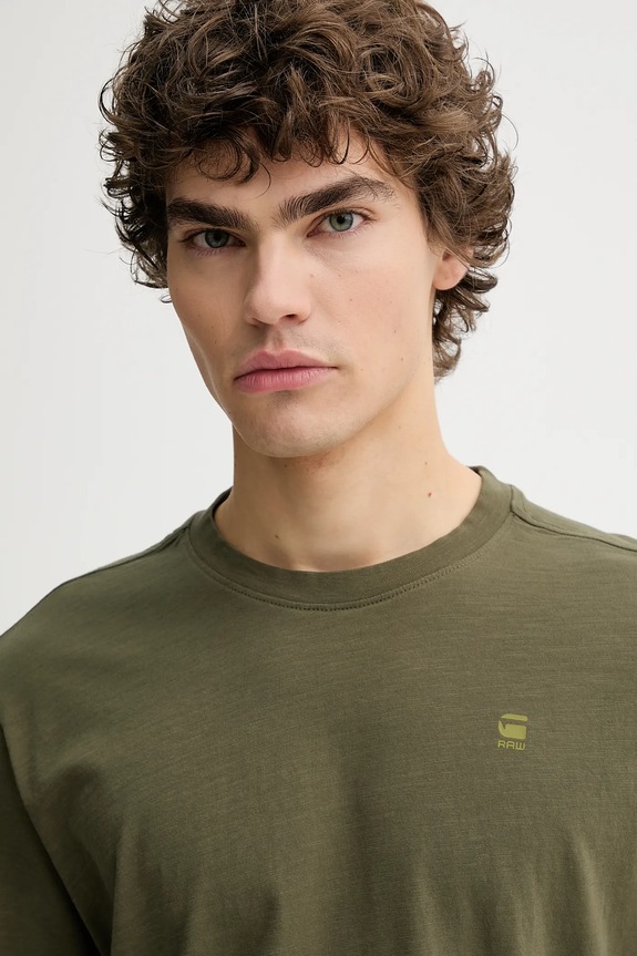 G-Star t-shirt bawełniany zielony D26043.C372