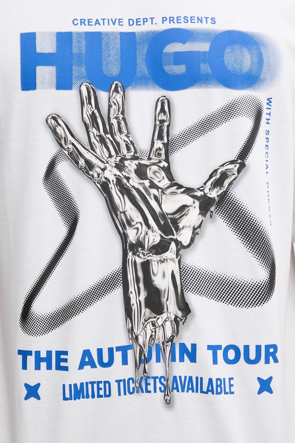 Hugo Blue t-shirt bawełniany Nopix 50543494 biały