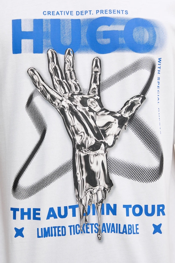Hugo Blue t-shirt bawełniany Nopix 50543494 biały