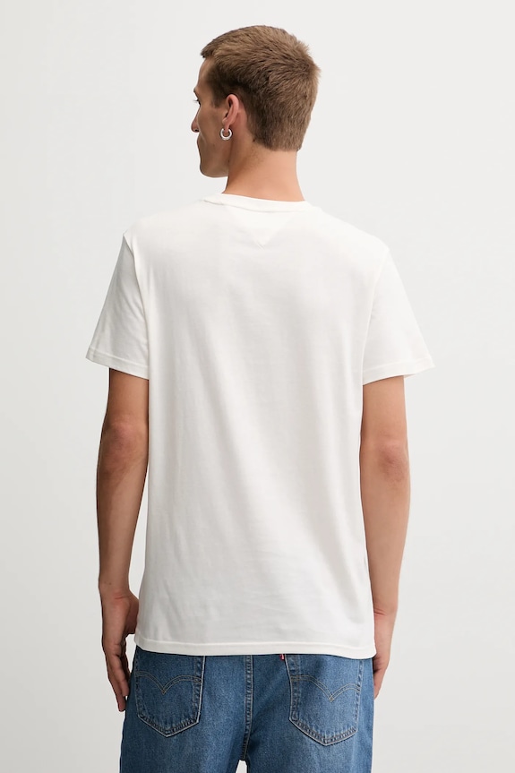 Ρούχα Βαμβακερό μπλουζάκι Tommy Jeans DM0DM21977 μπεζ