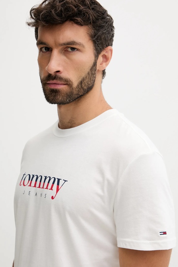 Oblečení Bavlněné tričko Tommy Jeans DM0DM21978 bílá