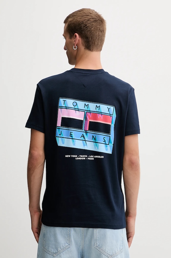 Abbigliamento Tommy Jeans t-shirt in cotone DM0DM21980 blu navy