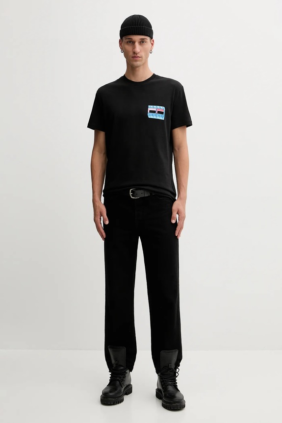 Tommy Jeans t-shirt in cotone DM0DM21980 nero AW25