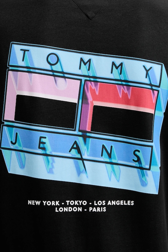 Βαμβακερό μπλουζάκι Tommy Jeans DM0DM21980 μαύρο
