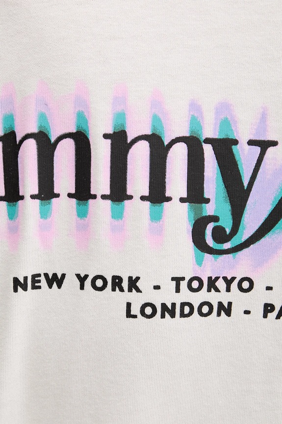 Bombažna kratka majica Tommy Jeans bež DM0DM21982