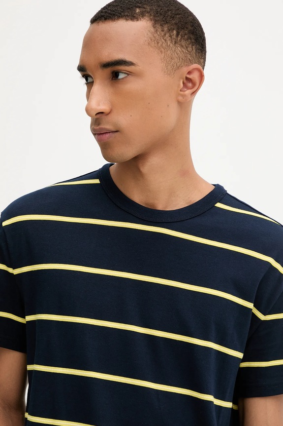 Tommy Jeans pamut póló sötétkék DM0DM21983
