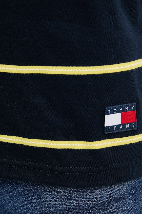 Tommy Jeans pamut póló DM0DM21983 sötétkék