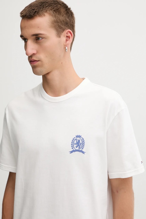 Βαμβακερό μπλουζάκι Tommy Jeans μπεζ DM0DM21986