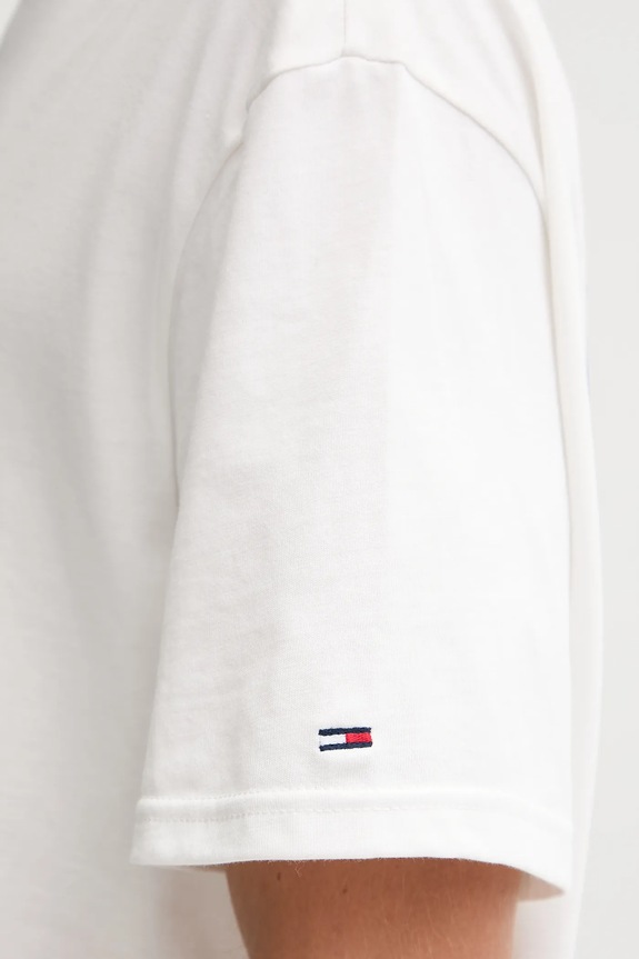 Βαμβακερό μπλουζάκι Tommy Jeans DM0DM21986 μπεζ