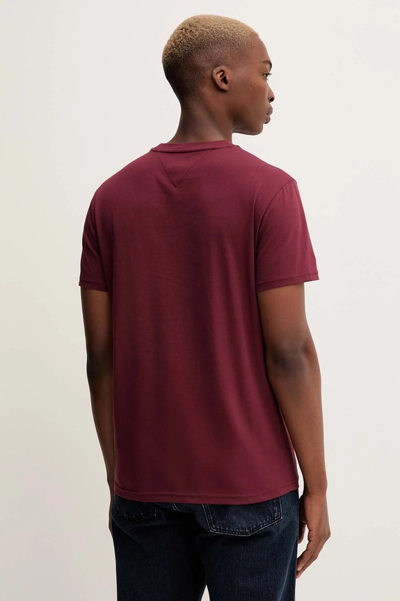 Oblečenie Bavlnené tričko Tommy Jeans DM0DM22049 burgundské