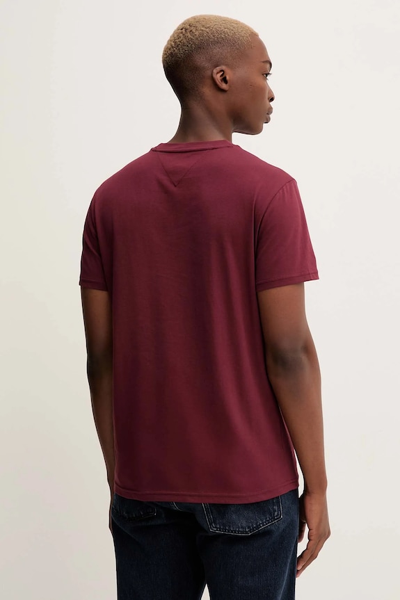Oblečenie Bavlnené tričko Tommy Jeans DM0DM22049 burgundské