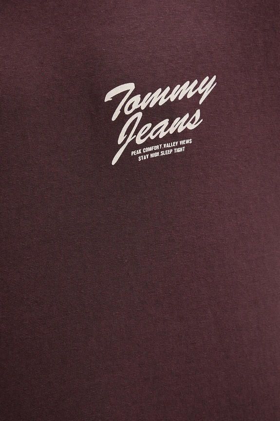 Tommy Jeans pamut póló DM0DM22060 barna