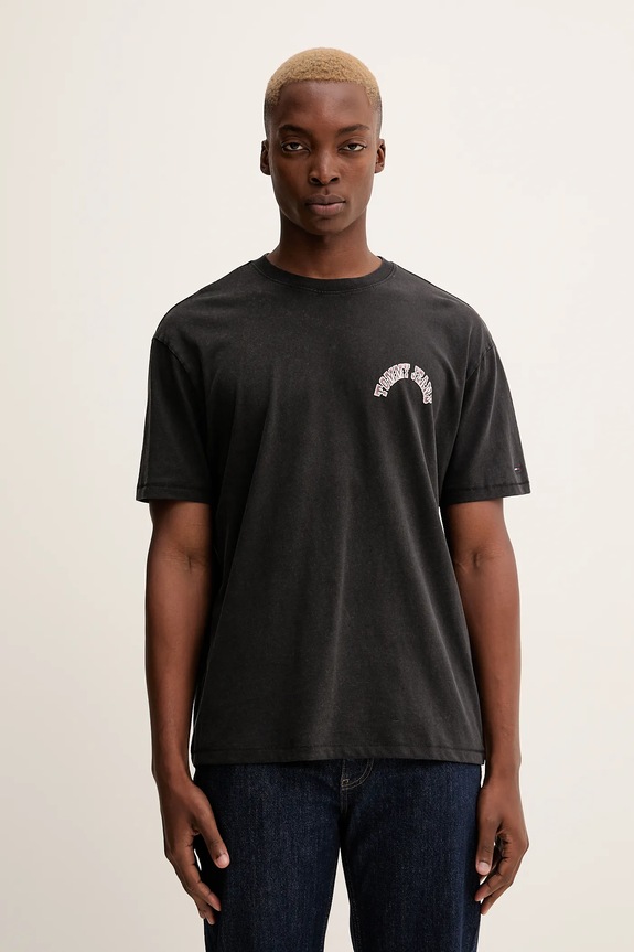 Îmbrăcăminte Tommy Jeans tricou din bumbac DM0DM22060 negru