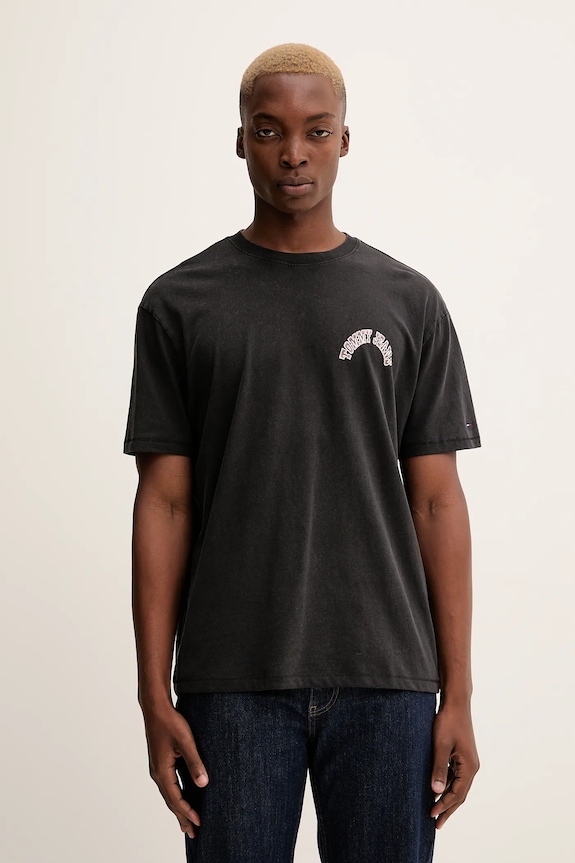 Îmbrăcăminte Tommy Jeans tricou din bumbac DM0DM22060 negru