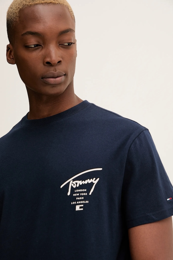 Odjeća Pamučna majica Tommy Jeans DM0DM22120 mornarsko plava