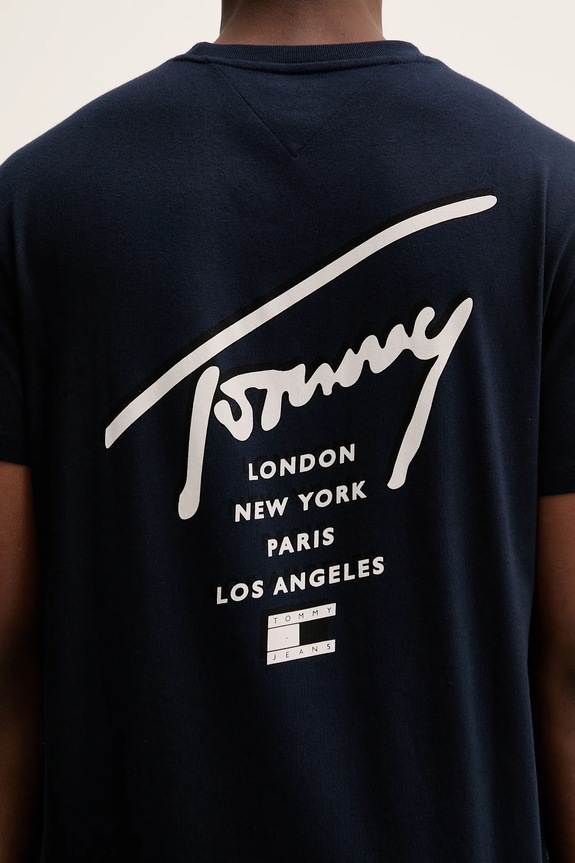 Pamučna majica Tommy Jeans mornarsko plava DM0DM22120