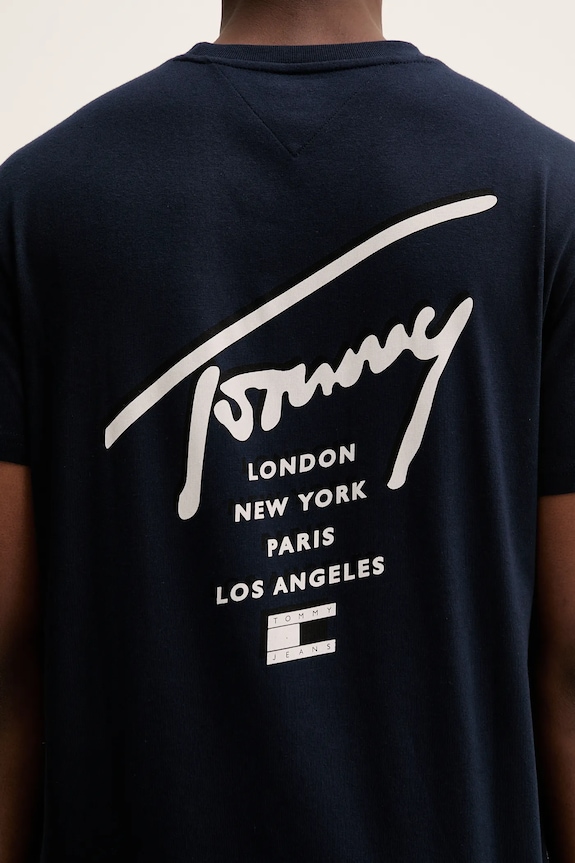 Pamučna majica Tommy Jeans mornarsko plava DM0DM22120