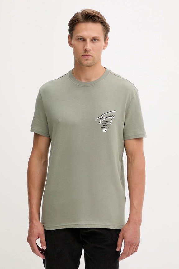 Oblečení Bavlněné tričko Tommy Jeans DM0DM22120 zelená
