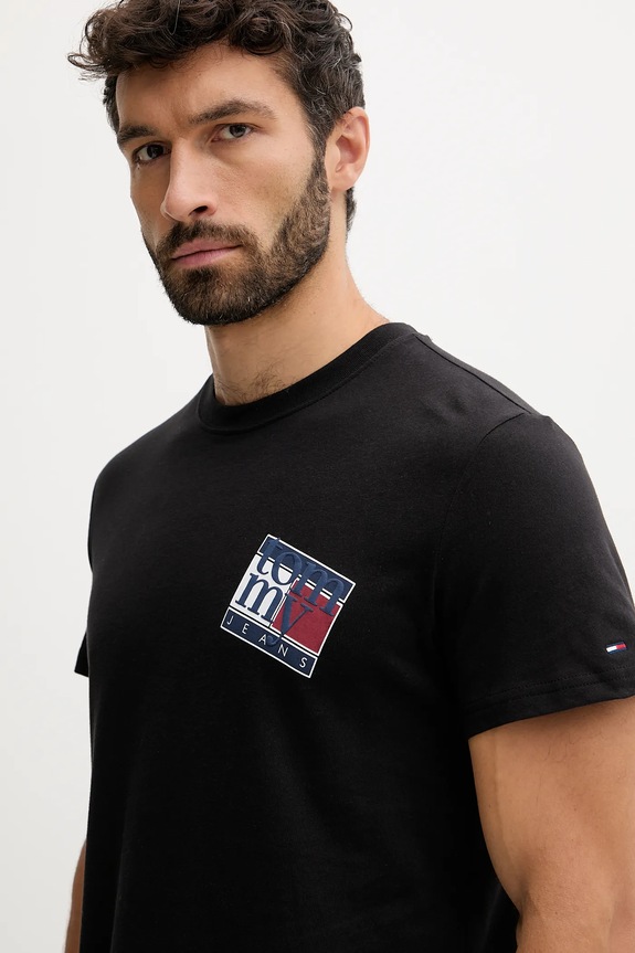 Oblečení Bavlněné tričko Tommy Jeans DM0DM22127 černá