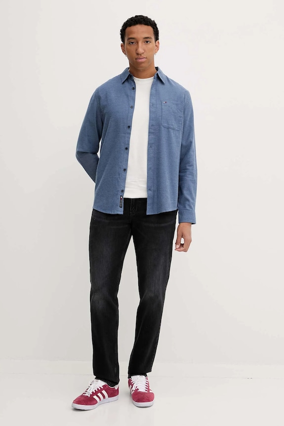 Βαμβακερό μπλουζάκι Tommy Jeans DM0DM22128 λευκό AW25