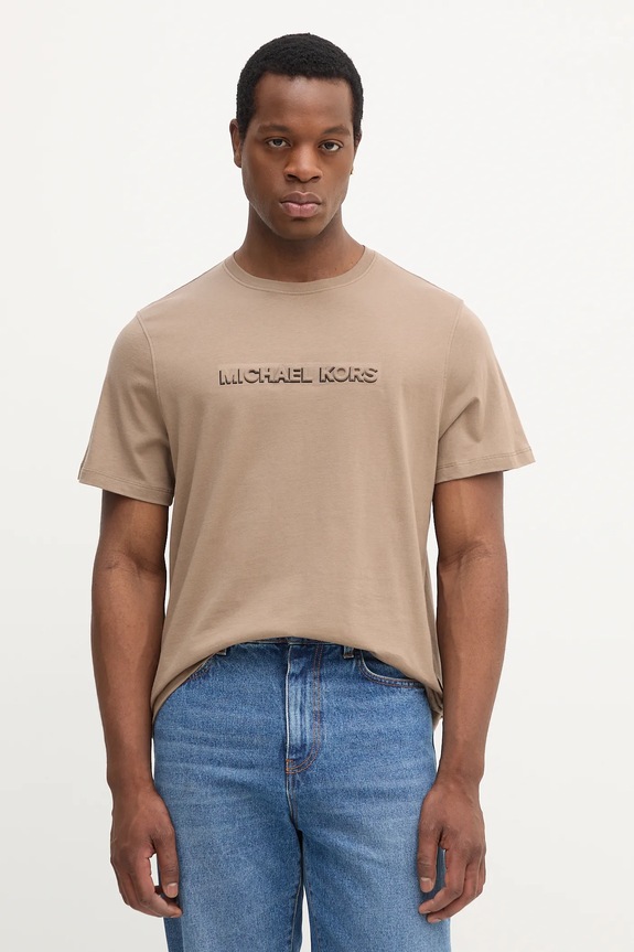 Michael Kors t-shirt in cotone sovrastampa beige CT552LP1V2
