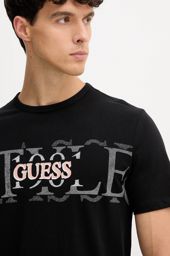 Guess tricou din bumbac negru M5YI14.I3Z14