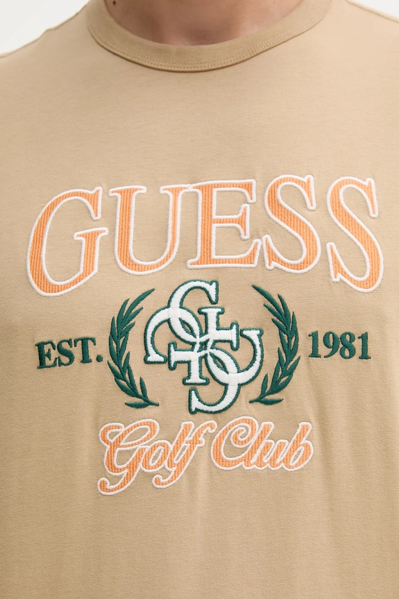 Pamučna majica Guess 4G M5YI22.K8FQ4 bež