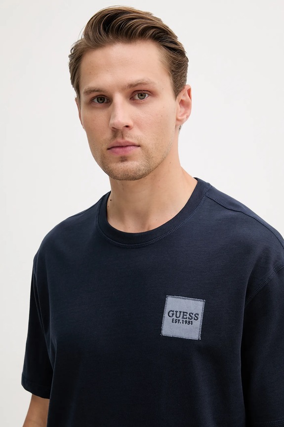 Odzież Guess t-shirt bawełniany M5YI27.KCCM1 granatowy