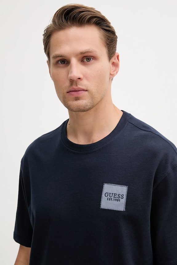 Odzież Guess t-shirt bawełniany M5YI27.KCCM1 granatowy