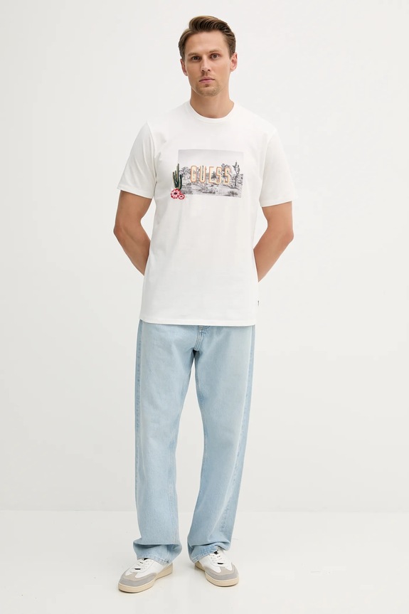 Guess t-shirt bawełniany M5YI45.KBW41 biały AW25