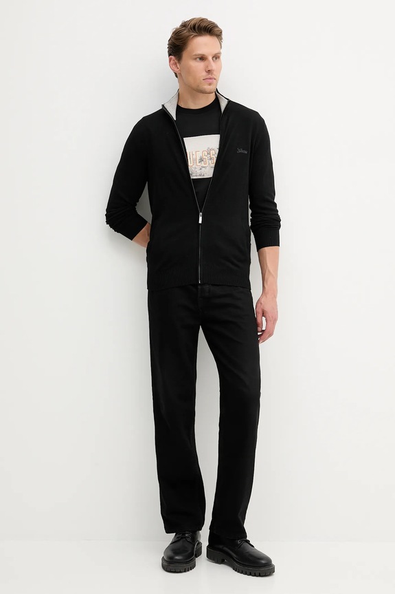 Βαμβακερό μπλουζάκι Guess M5YI45.KBW41 μαύρο AW25