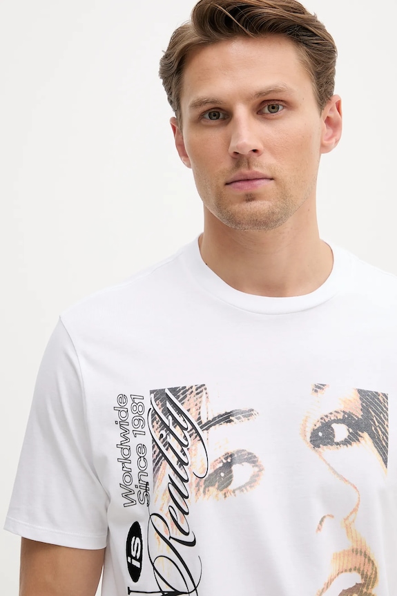 Pamučna majica Guess bijela M5YI68.KBW41