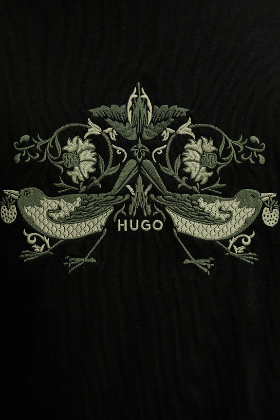 HUGO tricou din bumbac Denrith 50544543 negru
