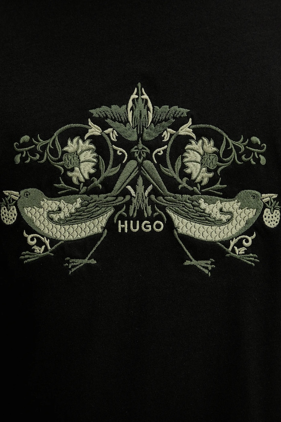 HUGO tricou din bumbac Denrith 50544543 negru