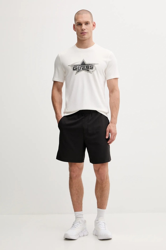 Βαμβακερό μπλουζάκι Guess NELLO Z5YI02.I3Z14 μπεζ AW25