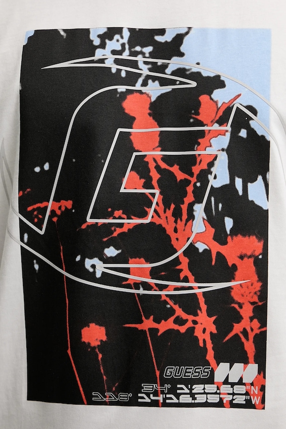 Guess t-shirt bawełniany RINALDO Z5YI13.I3Z14 biały