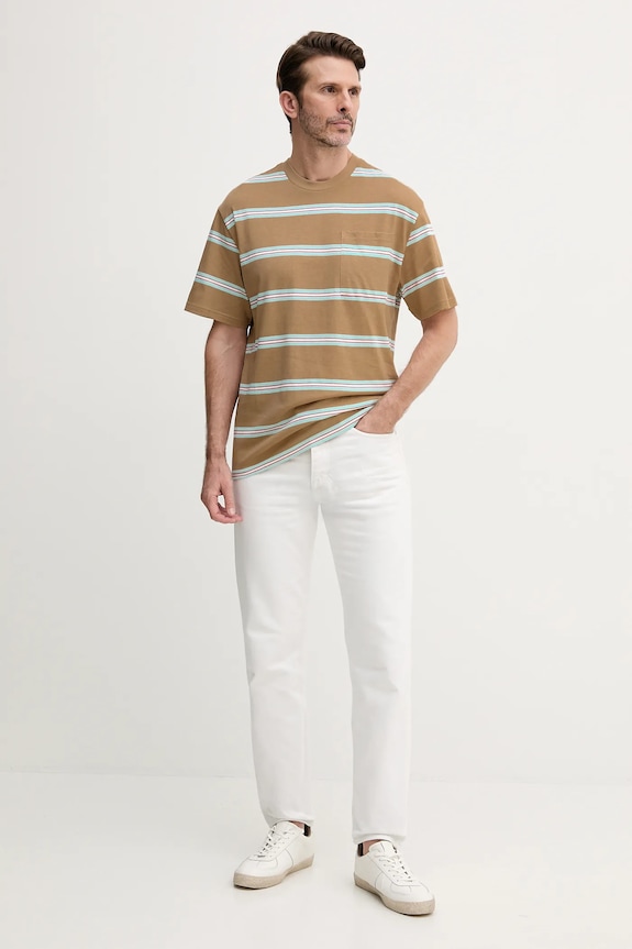 Хлопковая футболка United Colors of Benetton 380ZU10AY бежевый AW25